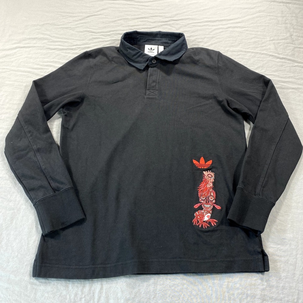Adidas Reiichi Tanaami Rugby Polo Shirt Mens Small Black Gallery Adult ED9352